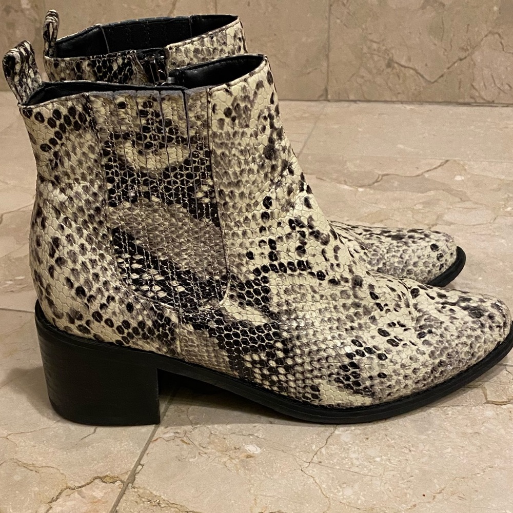 Blondo Snakeskin Waterproof Ankle Boots